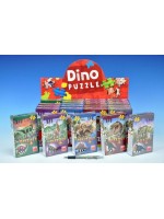 Puzzle Dinosauři 23,5x21,5cm 60 dílků + figurka - 6 druhů