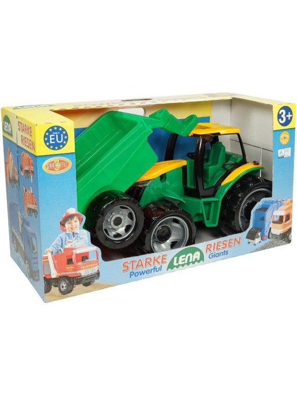 Traktor plast bez lžíce a bagru s vozíkem v krabici 71x35x29cm