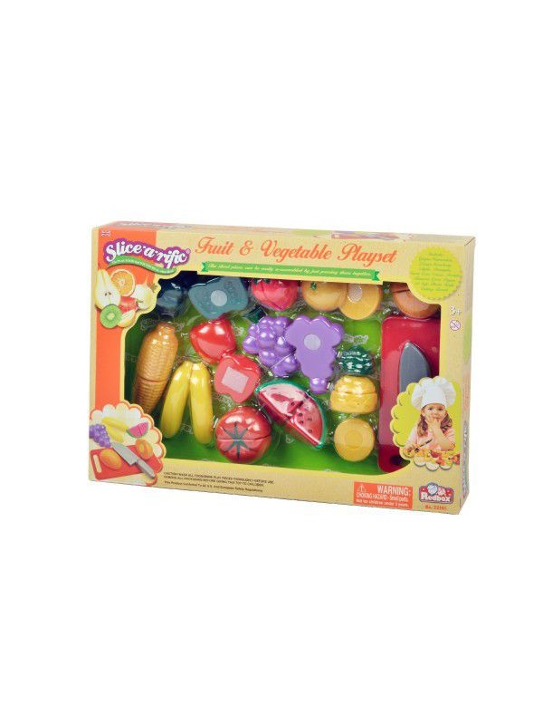 Ovoce a zelenina krájecí s náčiním plast 25ks v krabici 40x27x6cm