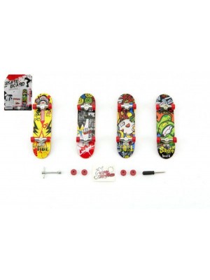 Skateboard prstový plast 10cm s doplňky asst na kartě