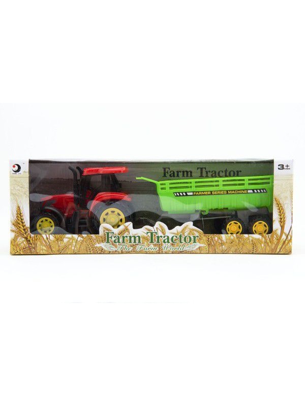 Traktor s vlekem plast 35cm na setrvačník v krabici