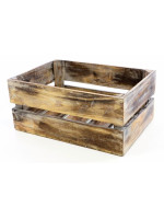 Drevená debnička VINTAGE DIVERO hnedá - 51 x 36 x 23 cm