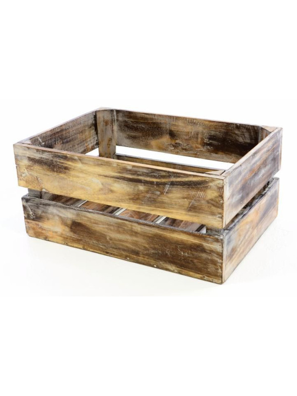 Drevená debnička VINTAGE DIVERO hnedá - 51 x 36 x 23 cm