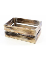 Drevená debnička VINTAGE DIVERO hnedá - 44 x 28 x 19 cm