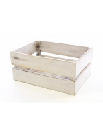 Drevená debnička VINTAGE DIVERO biela - 51 x 36 x 23 cm