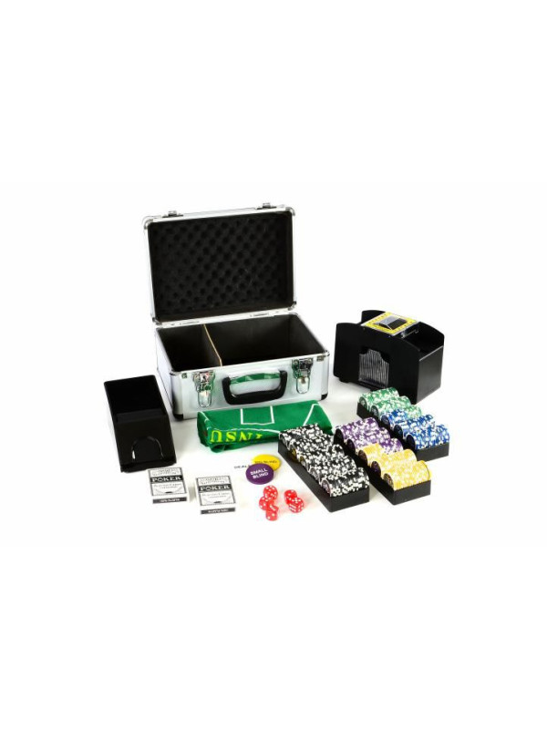 Poker kufor DELUXE 300 laserových žetónov + príslušenstvo Poker kufor DELUXE 300 laserových žetónov + príslušenstvo