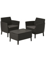 Záhradný polyratanový set SALEMO balcony - grafit