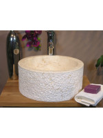 Umývadlo z prírodného kameňa MIRUM 509 Ø 40 cm Cream