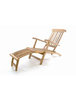 Záhradné drevené lehátko Diver Florentine s podnožkou - teakové drevo