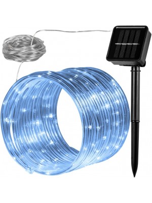 VOLTRONIC Solárna svetelná hadica 100 LED, studená biela