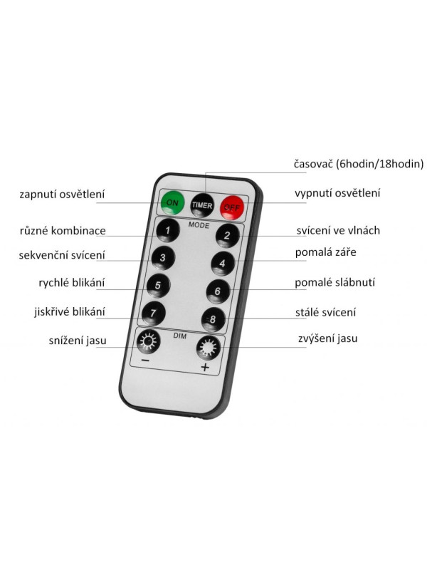 VOLTRONIC Vianočná reťaz 10 m,100 LED,studene biela+ovládač
