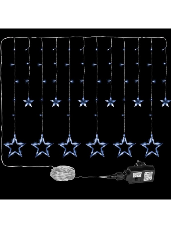 Vianočná dekorácia - svietiace hviezdy,150 LED, studenobiele