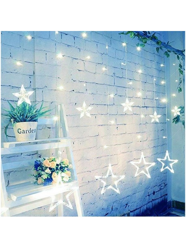 Vianočná dekorácia - svietiace hviezdy,150 LED, studenobiele