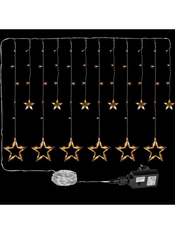 VOLTRONIC Vianočný záves hviezdy 150 LED, teplá biela