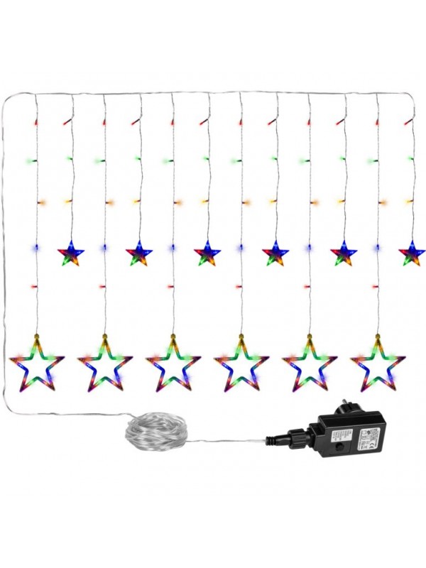 VOLTRONIC Vianočný záves,svietiace hviezdy, 150 LED, farebný