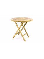 DIVERO záhradný stôl z teakového dreva - 80 cm