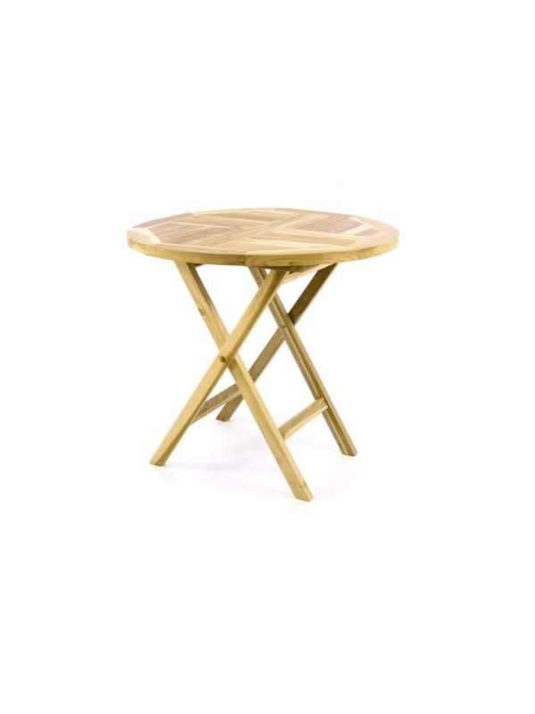 DIVERO záhradný stôl z teakového dreva - 80 cm