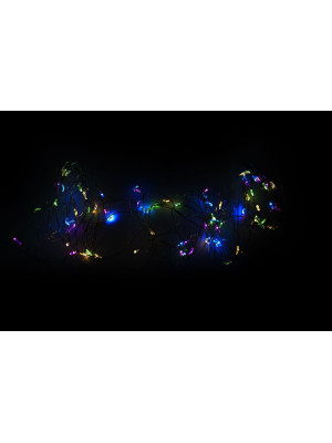 NEXOS Svetelný strieborný drôt, 40 LED, časovač, farebný