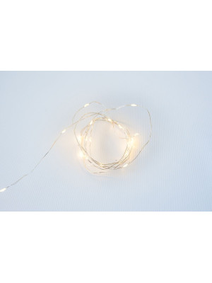 NEXOS LED osvetlenie strieborný drôt, 20 LED, teplá biela
