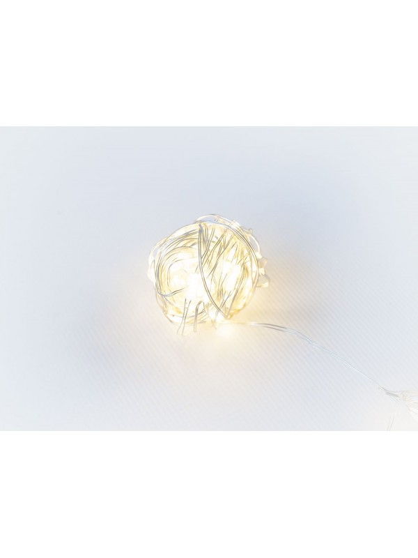 NEXOS LED osvetlenie strieborný drôt, 40 LED, teplá biela