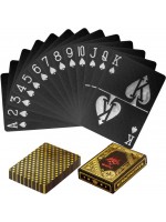 Poker karty plastové - čierne/zlaté