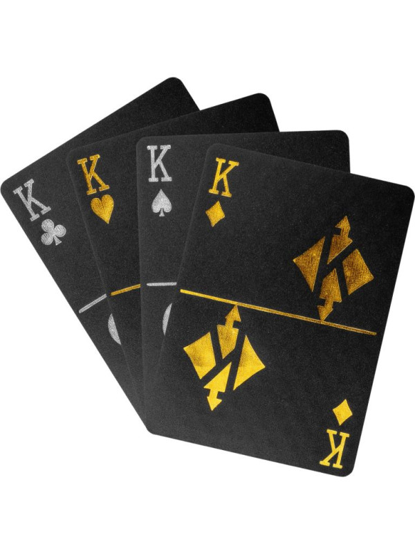 Poker karty plastové - čierne/zlaté