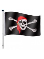 Vlajkový stožiar vrátane pirátskej vlajky - 650 cm
