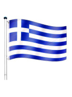 Vlajkový stožiar vrátane vlajky Grécko - 650 cm