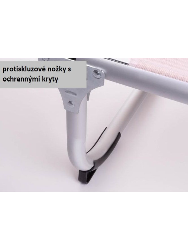 Záhradné skladacie ležadlo so strieškou - béžové
