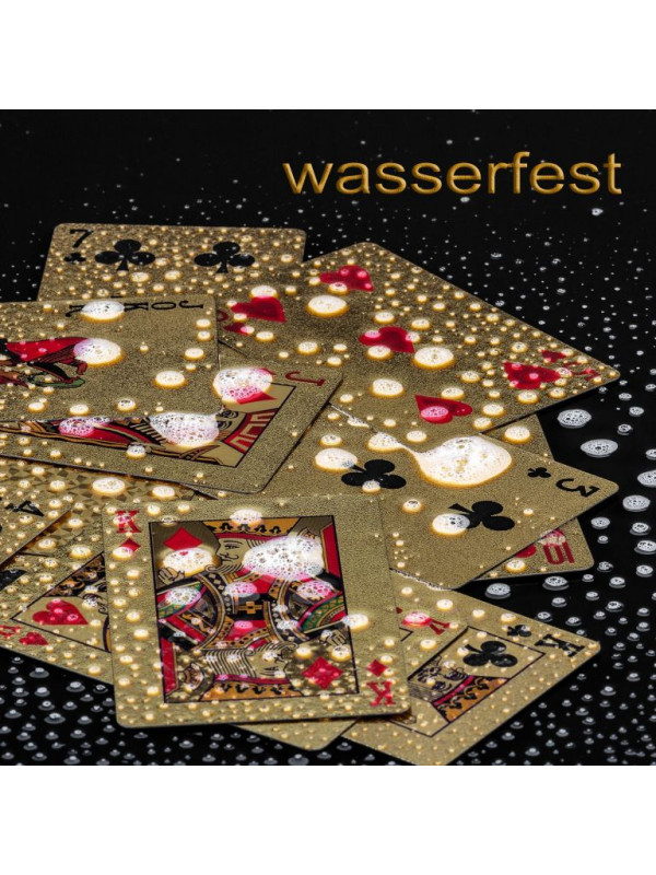 Poker karty plastové - zlaté