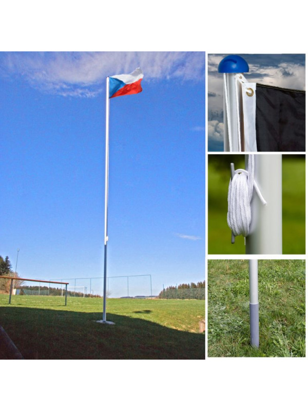 Vlajkový stožiar vrátane vlajky Česká republika - 650 cm