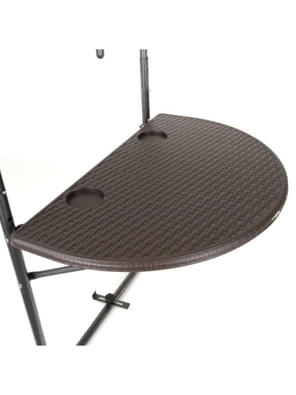 Závesný sklopný stolík ratanového vzhľadu - hnedý