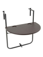 Závesný sklopný stolík ratanového vzhľadu - hnedý