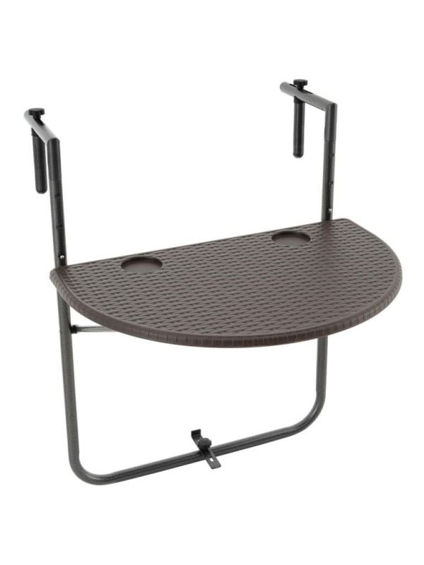 Závesný sklopný stolík ratanového vzhľadu - hnedý