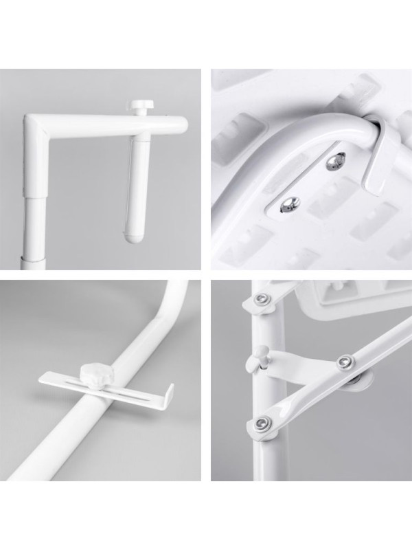 Závesný sklopný stolík ratanového vzhľadu - biely