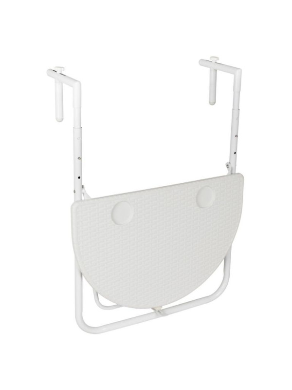 Závesný sklopný stolík ratanového vzhľadu - biely