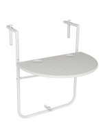 Závesný sklopný stolík ratanového vzhľadu - biely