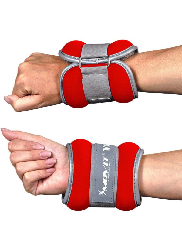 MOVIT neoprénové záťažové reflexné manžety, 2 x 1 kg