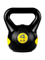 MOVIT Kettlebell činka - 4 kg, čierna/žltá