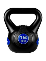 MOVIT kettlebell činka - 12 kg, čierna / tmavo- modrá
