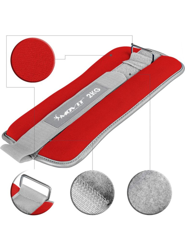 MOVIT neoprénové záťažové reflexné manžety, 2 x 2 kg