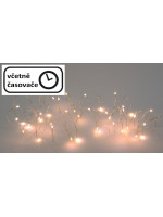 NEXOS LED osvetlenie- strieborný drôt,20 LED, teplá biela