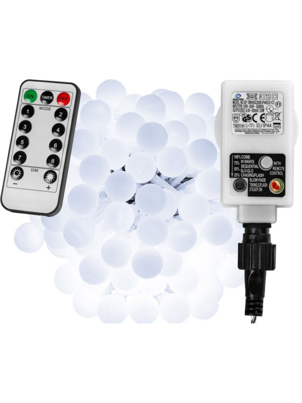 VOLTRONIC Svetielka 20 m, 200 LED, studená biela  + ovládač