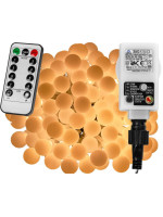 VOLTRONIC Párty osvetlenie 5 m, 50 LED, teplá biela, ovládač