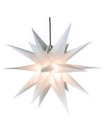 Vianočná dekorácia - hviezda s časovačom 1 LED, 55 cm, biela