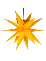 Vianočná dekorácia - hviezda s časovačom 1 LED, 55 cm, žltá