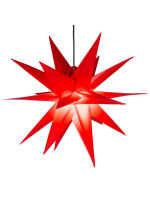 Vianočná dekorácia - hviezda s časovačom, 55 cm, červená