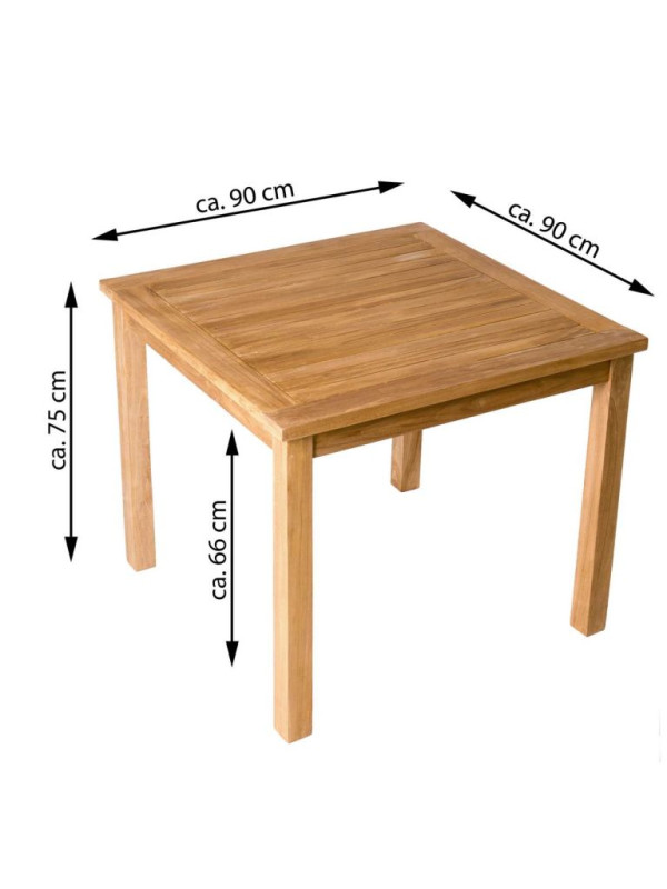 Divero záhradný drevený stôl, 90 x 90 x 75 cm