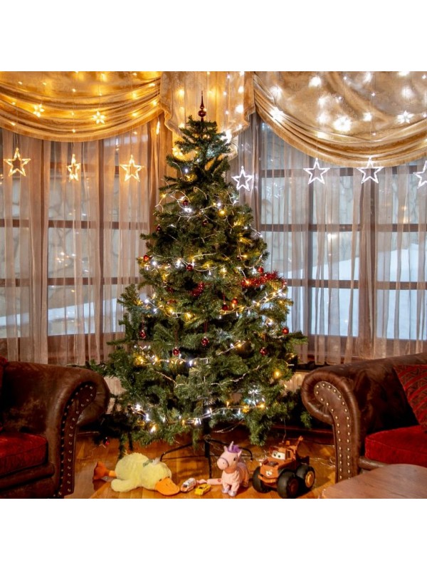 VOLTRONIC Vianočná reťaz 10 m, 100 LED teplá/studená biela