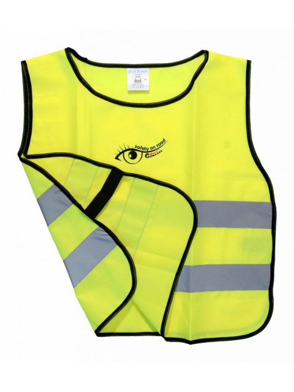 Výstražná detská vesta S.O.R. - 53 cm, žltá